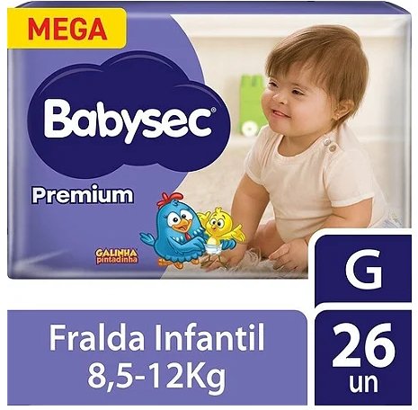 Fralda Infantil Babysec Galinha Pintadinha Premium G, XG, XXG